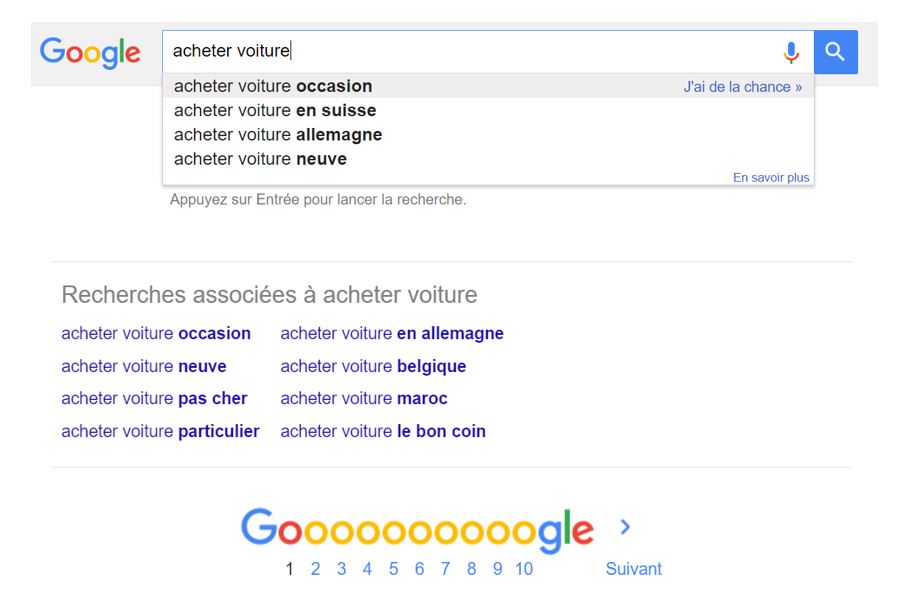 resultat google recherche acheter voiture recherche google mot cle acheter voiture
