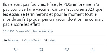 le manque de recul concernant les effets secondaires du vaccin Pfizer