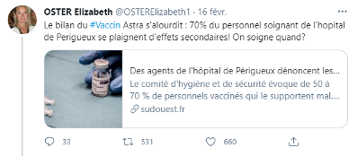 témoignage d'effet secondaire du vaccin Astrazeneca