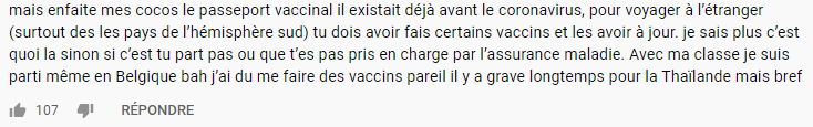 Tweet en faveur du pass sanitaire pour pouvoir voyager Tweet en faveur du pass sanitaire pour pouvoir voyager